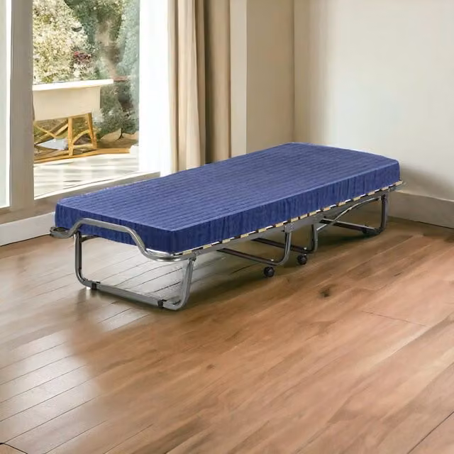 Letto pieghevole Antonietto Talamo Italia con rete a 15 doghe in legno, materasso in schiuma e cover protettiva inclusa, L/P/H: 190 x 80 x 39 cm