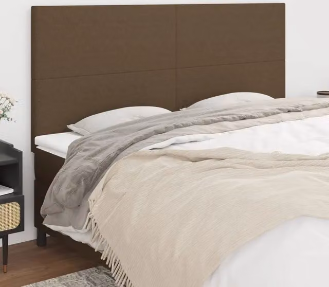 Testiera decorativa Design Mania in tessuto marrone scuro L: 200 cm, P: 5 cm, H: 118/128 cm – 1