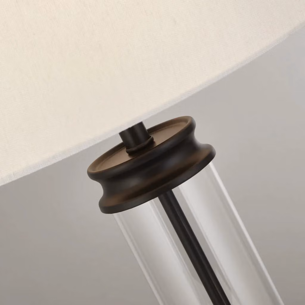 Lampada da scrivania moderna SEARCHLIGHT in metallo nero e vetro bianco con base a piedistallo e attacco E27 – 2