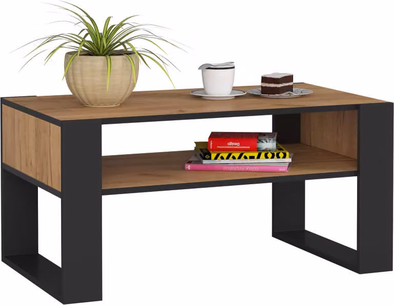 Akord Tavolino Da Salotto Domi Rovere/Nero 92X53X45 Cm
