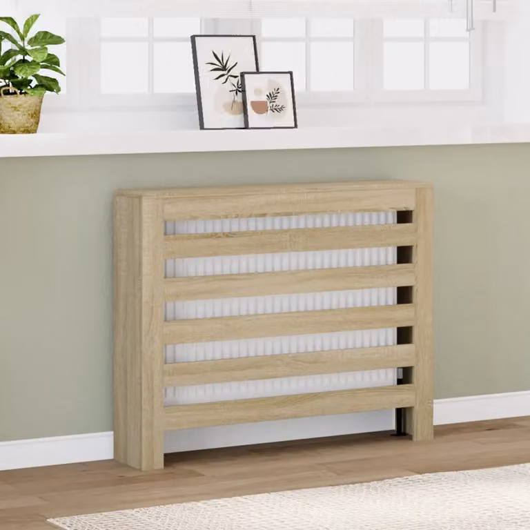 Copertura per radiatori vidaXL in legno Rovere Sonoma, colore marrone/beige, L 104 cm x P 20 cm x H 82 cm