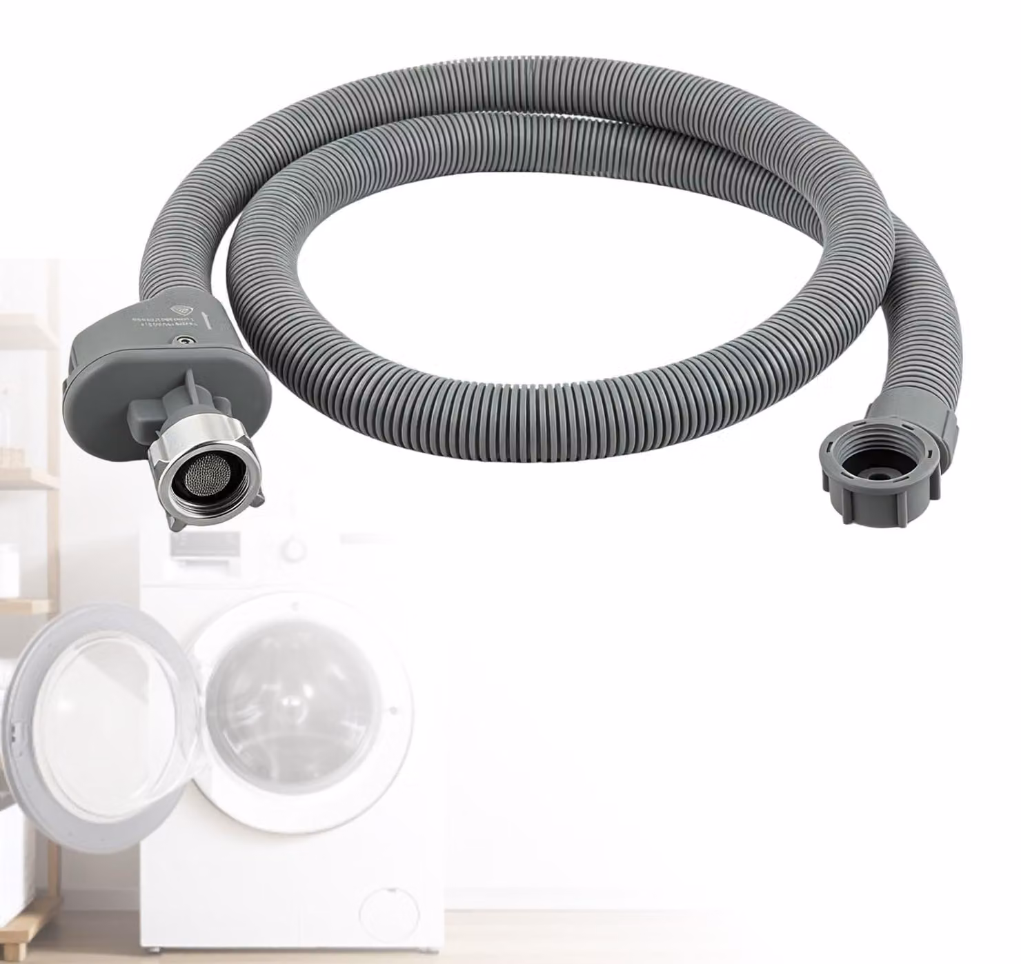 Tubo per lavatrice Aquastop, lunghezza 1,5 metri, in PVC, con valvola di sicurezza