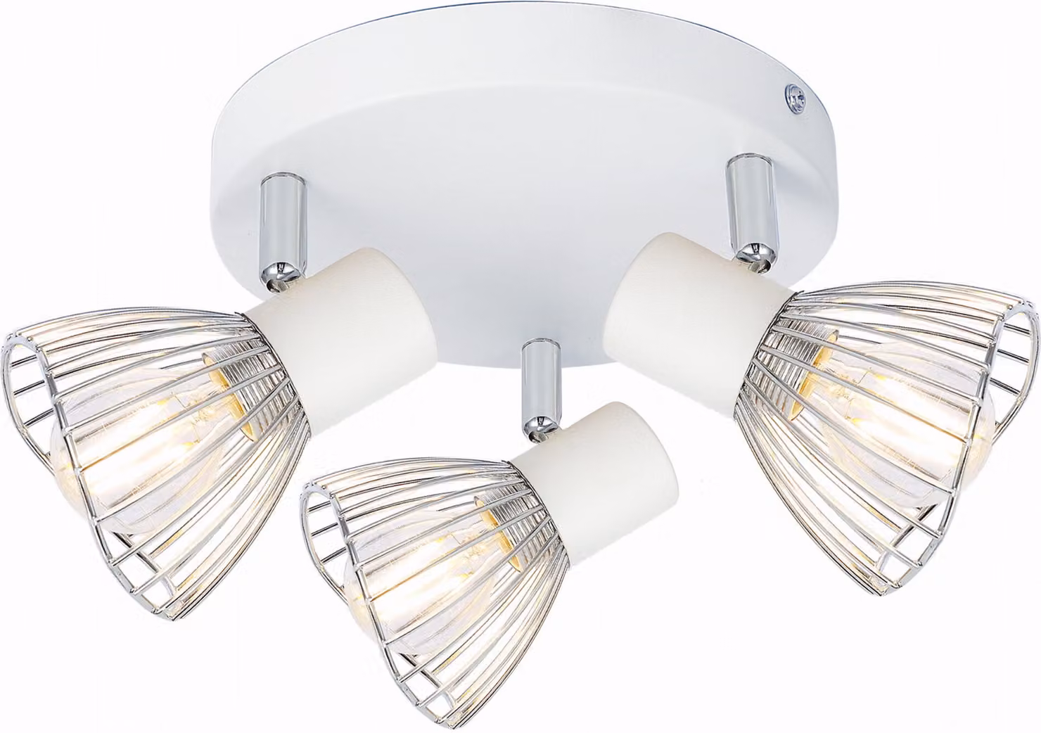 Lampada da soffitto FLY bianca cromata 3xE14x40W in metallo, dimensioni: 12x33x46 cm, IP20, Candellux