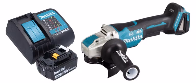 Smerigliatrice angolare a batteria Makita DGA 520 SF1X1 18 V 125 mm X-LOCK Brushless + 1x batteria ricaricabile 3,0 Ah + caricabatteria