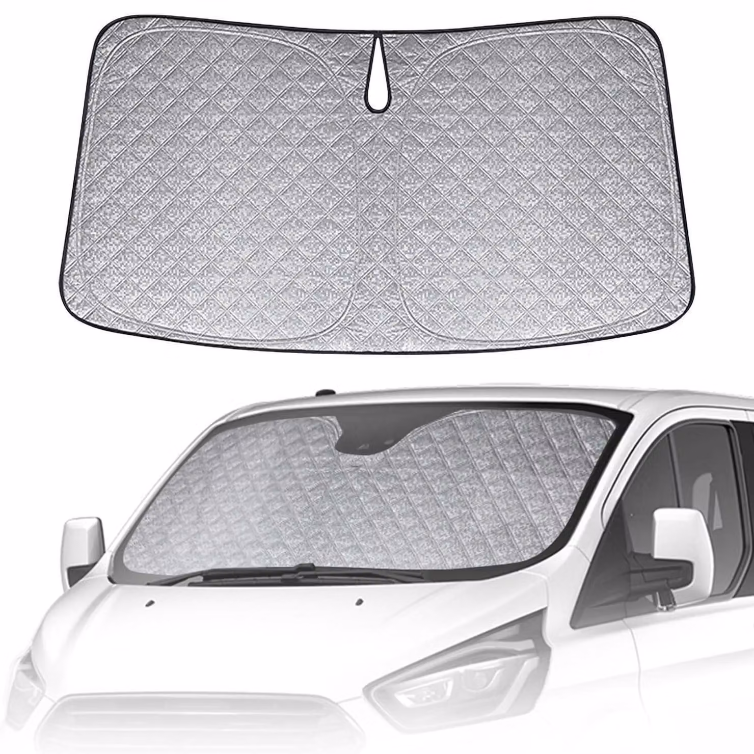 Parasole per parabrezza per Ford Transit Custom dal 2012 al 2025, con protezione UV, pieghevole, a 6 strati, in poliestere
