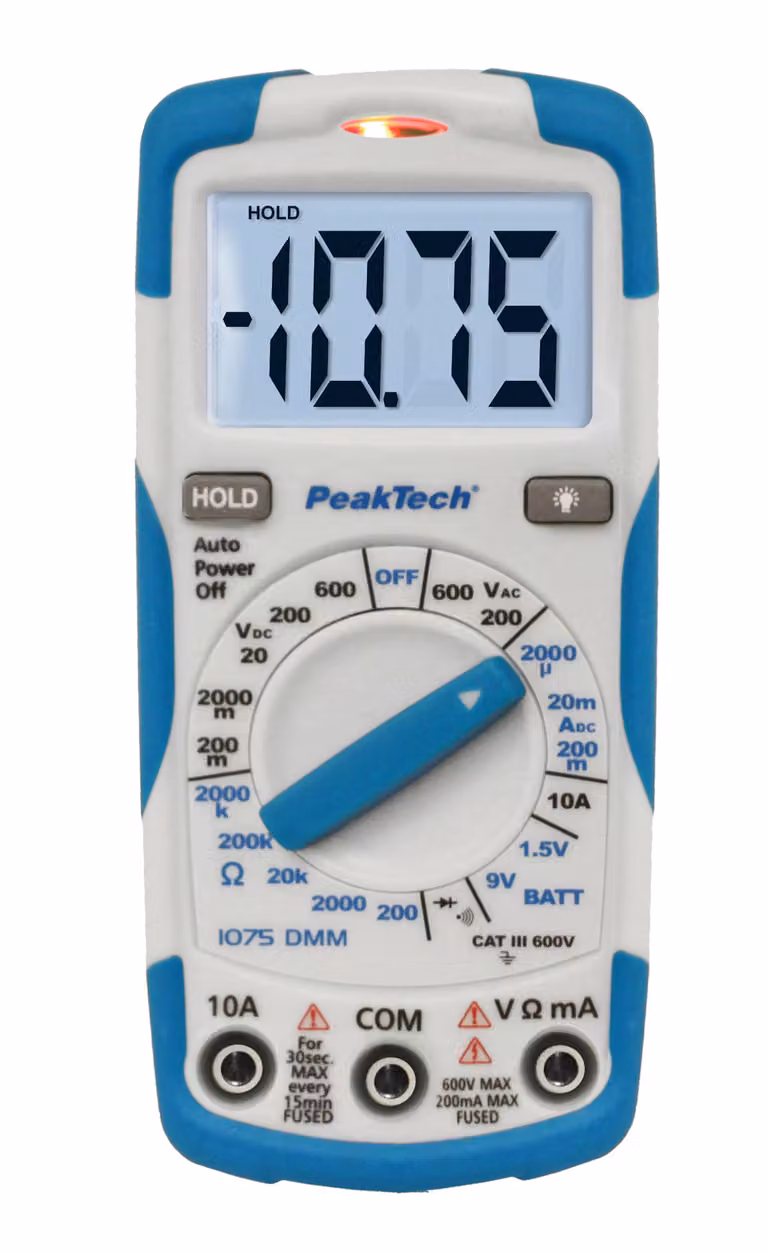 Multimetro digitale PeakTech P 1075 600V AC/DC con display LCD