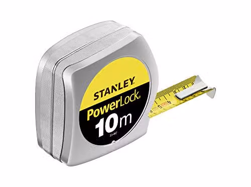 STANLEY 0-33-442 Flessometro Powerlock, 10 m x 25 mm, Pieno