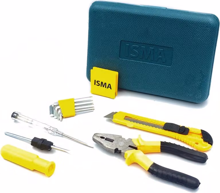 set di utensili da 12 pezzi. Pinze combinate e chiave a Esagono.