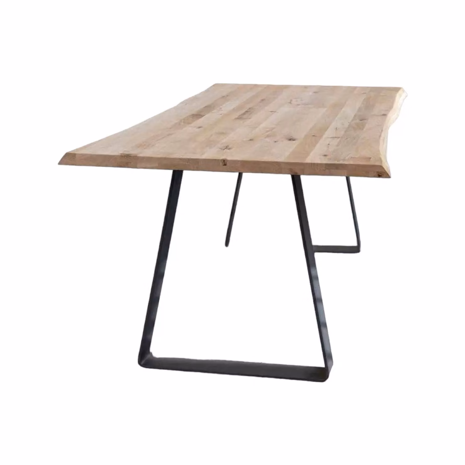 Tavolo da pranzo rettangolare in legno massello con nodo aperto e struttura in metallo Mobili 2G L: 160 cm, P: 90 cm, H: 78 cm – 1