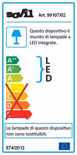 Lampada Applique Piccola Riflettente  6W a Led Cob Colore Bianco per Esterno Linea Moon Sovil