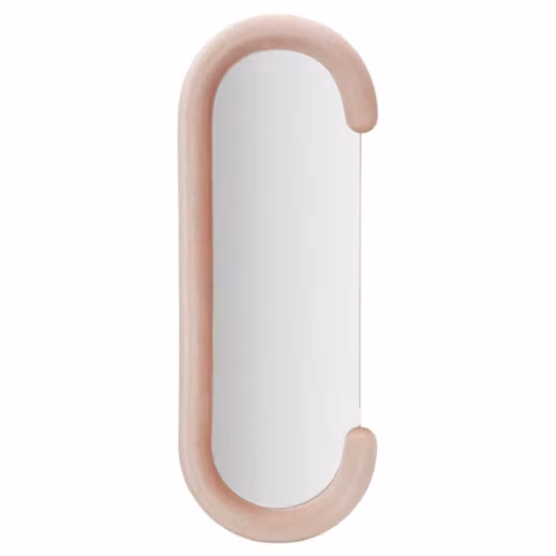 Specchiera da muro CHANTAL rivestito in velluto rosa CM 60X7X160 Mauro Ferretti
