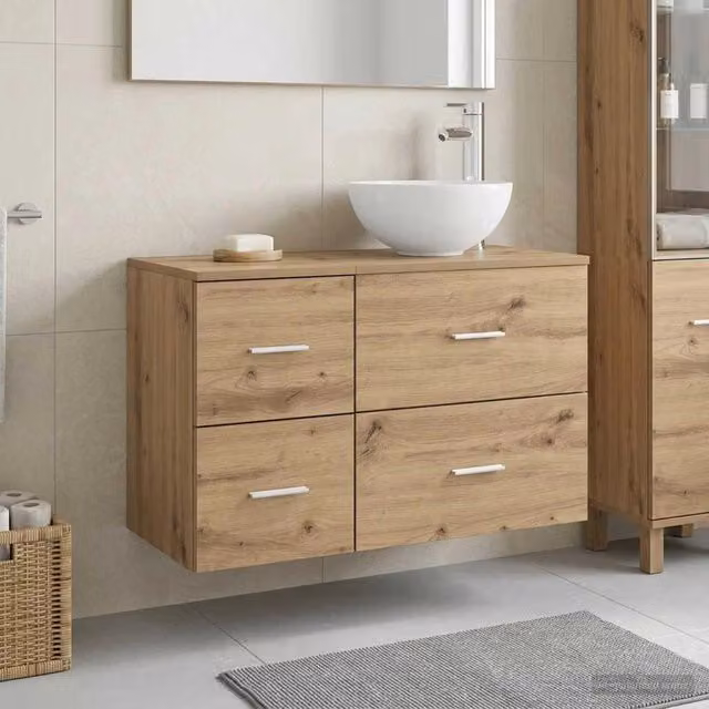 Set di mobili per il bagno 2 pz Rovere Artigianale 3403951