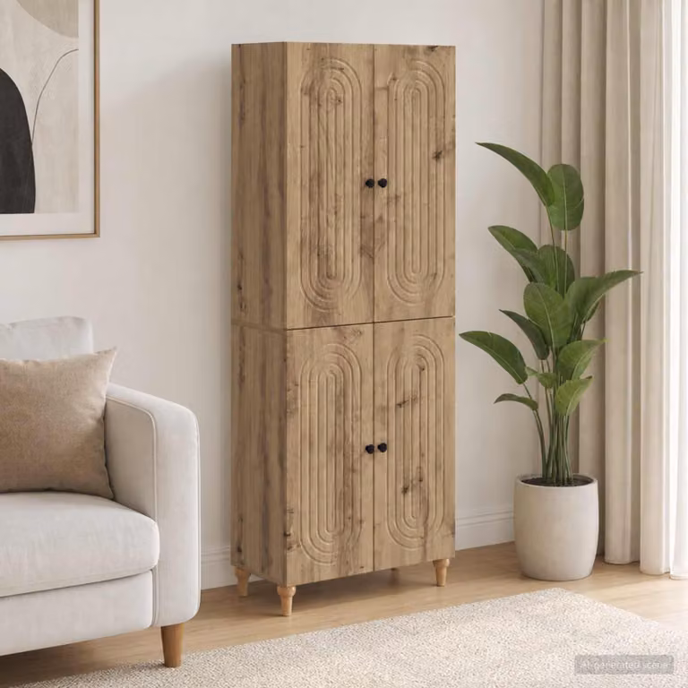 Set di mobili modern vidaXL in legno marrone con lowboard e pensili da parete L/P/H: 90,0 x 34,5 x 66,0 cm