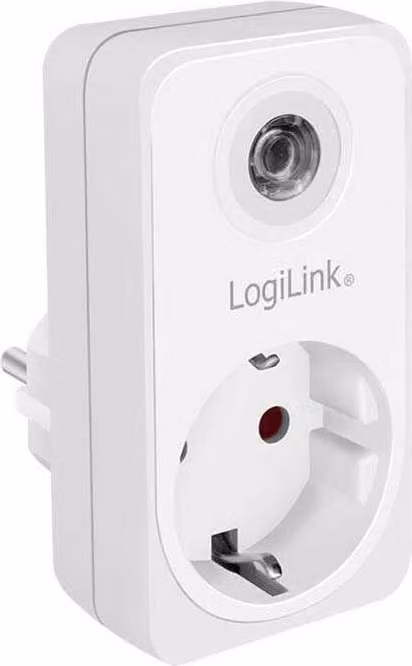 LogiLink PA0263 Spina adattatore con sensore crepuscolare, bianca