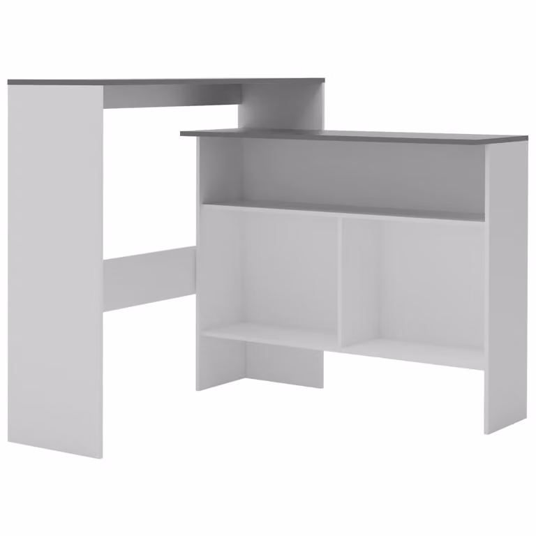 vidaXL Tavolo da bar con 2 piani bianco e grigio 130 x 40 x 120 cm