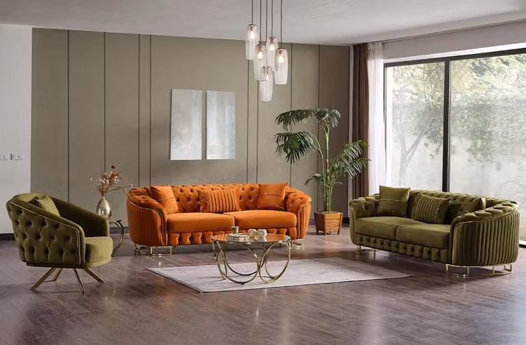 Wohnzimmer Sofagarnitur Dreisitzer Set 3 2 Sitzer Sessel Luxus Hochwertig Möbel