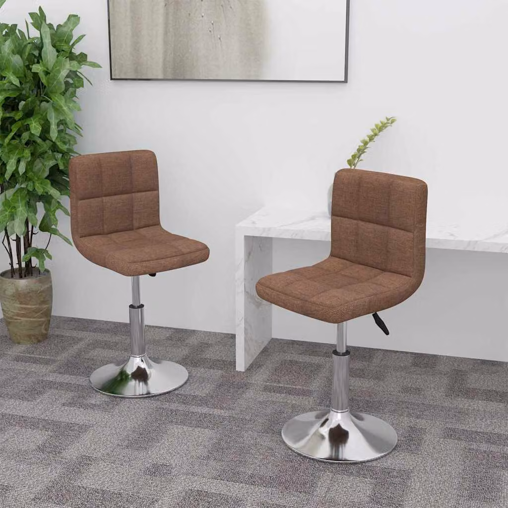 Set di 2 sedie da pranzo girevoli vidaXL in tessuto marrone con design moderno per cucina e sala da pranzo