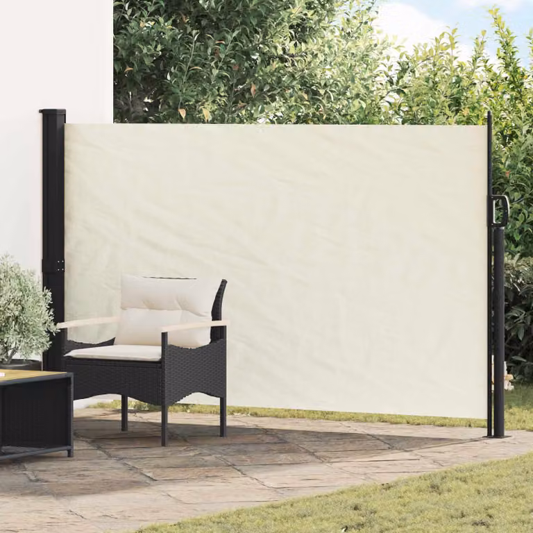 Tenda laterale retrattile vidaXL in poliestere beige con struttura in acciaio L: 300 cm, H: 170 cm