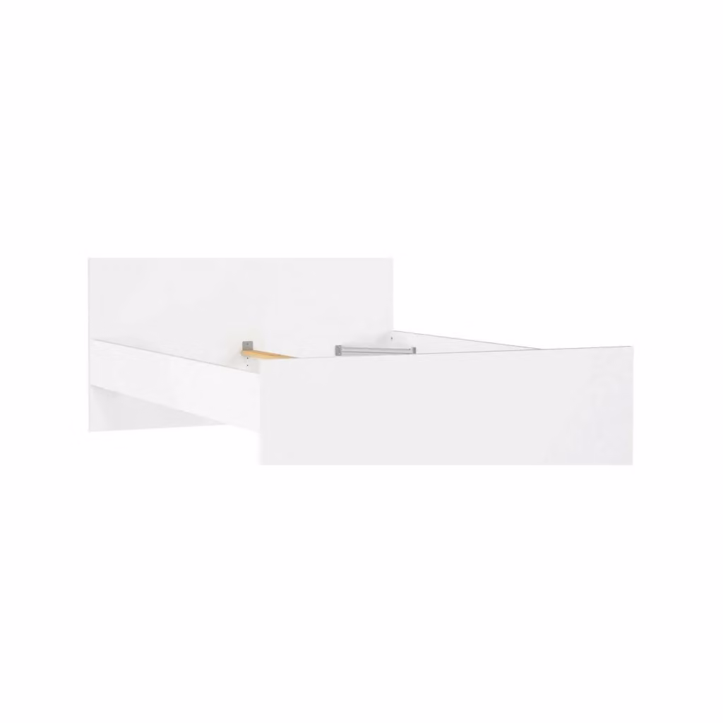 Letto piazza e mezza Gustava DMORA, sommier con cassetti per camera da letto, Bianco lucido, L: 146 cm, P: 197 cm, H: 80 cm – 2