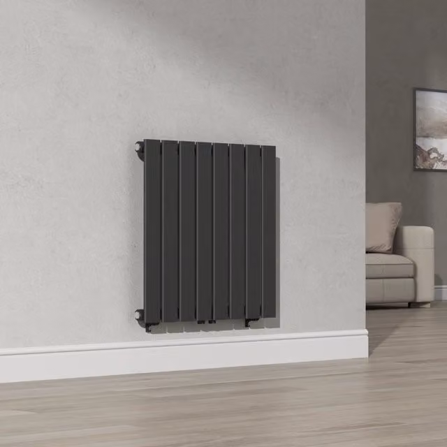 Termosifone a pannello singolo con elementi piatti neu.haus, colore nero, L: 60 cm, H: 60 cm, P: 60 cm – 1