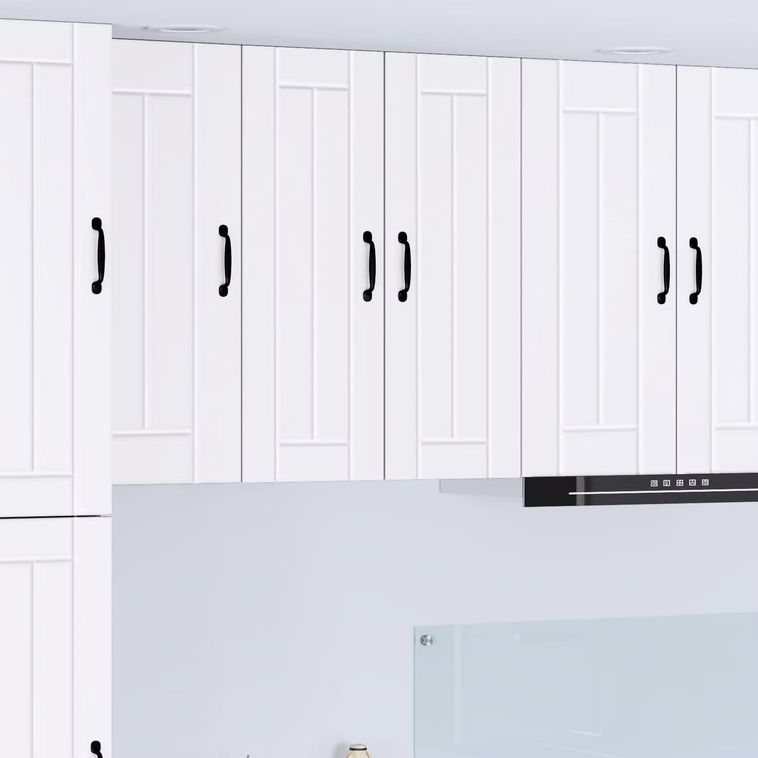 Set di 2 armadietti a muro LUCCA vidaXL per cucina, colore bianco opaco, in legno ingegnerizzato MDF