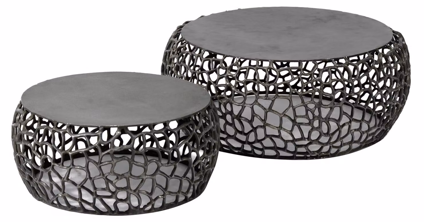 Tavolino FURNLUX Labyrinth Nero 75 cm (2 pezzi) / Colore principale: nero / Dimensioni: 75 x 30 x 75 cm