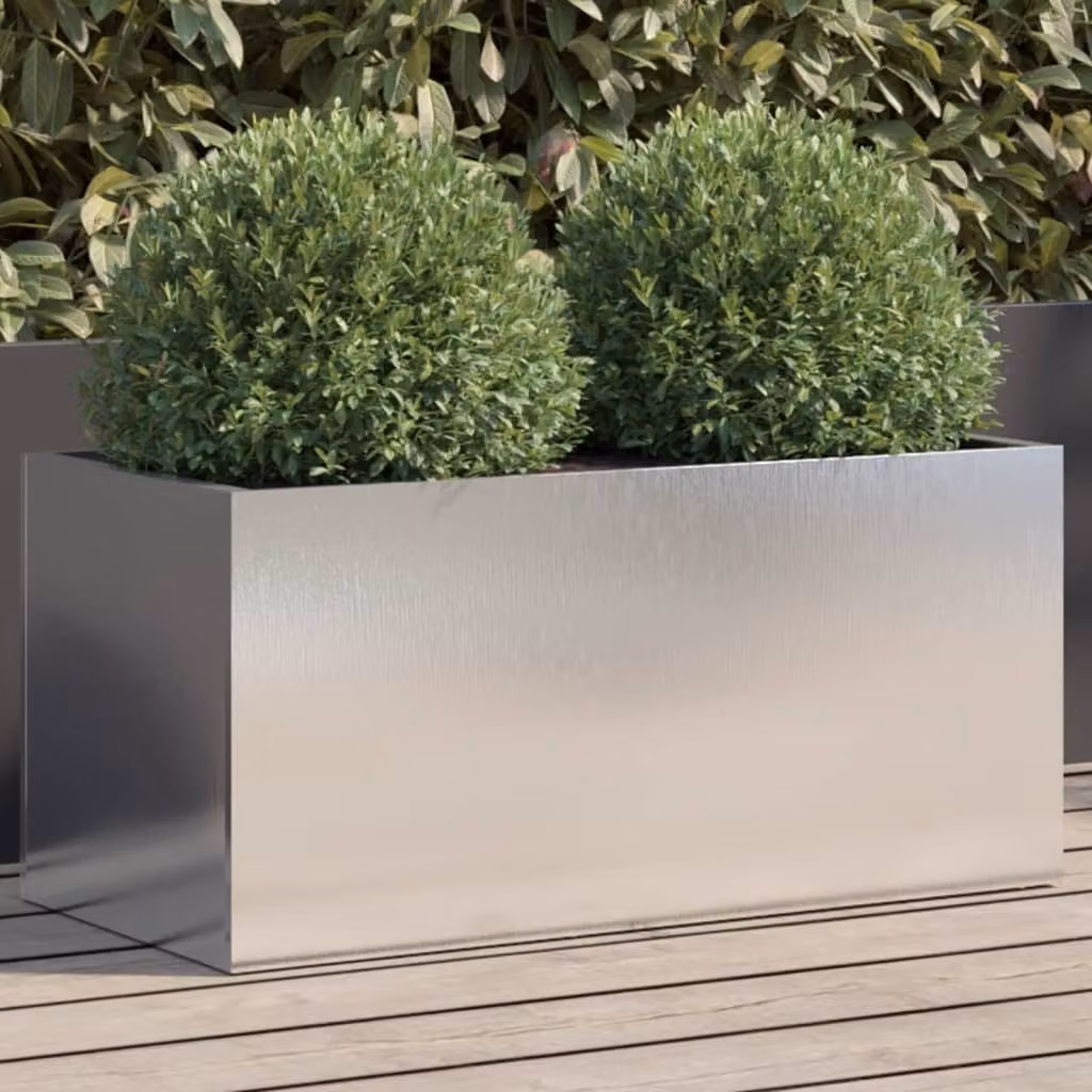vidaXL Fioriera Argento 62x30x29 cm in Acciaio Inox