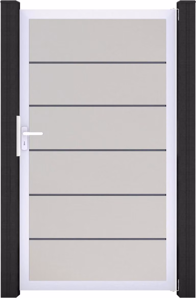 Sistema ad innesto GroJa BasicLine PVC Premium Universal ad anta singola con telaio in alluminio bianco