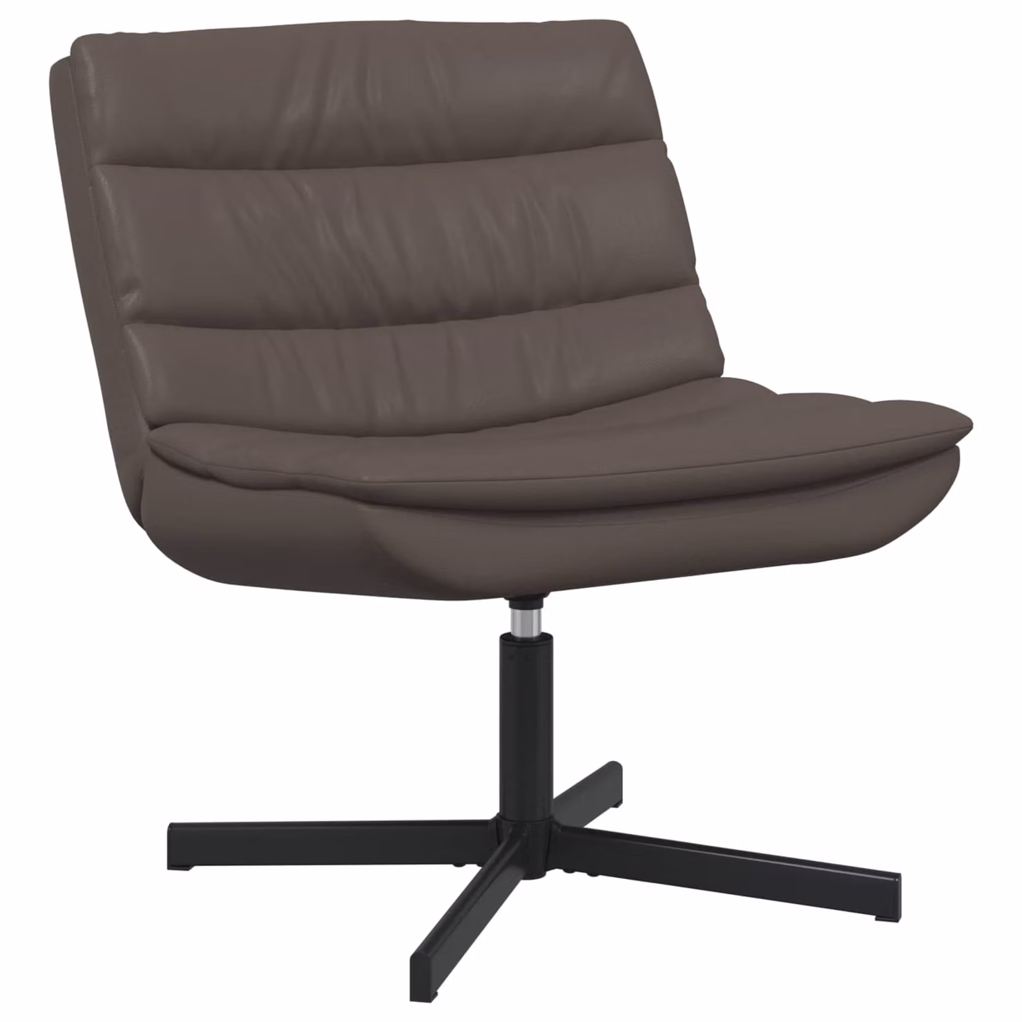 Sedia girevole moderna vidaXL in ecopelle marrone e nera L: 63 cm, P: 75 cm, H: 76 cm
