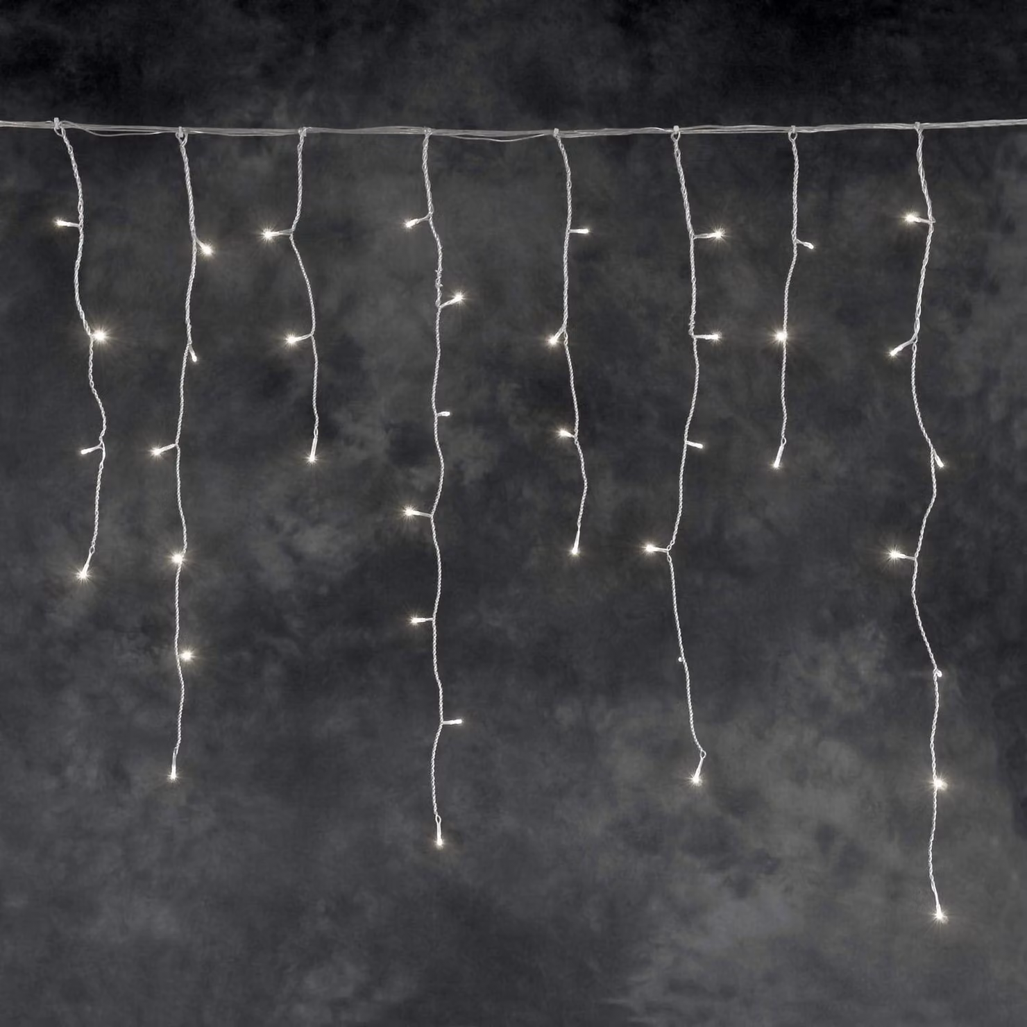 Tenda luminosa a LED effetto "pioggia di ghiaccio", 100 diodi bianchi caldi, grado di protezione IP44, dimensioni 200x100 cm