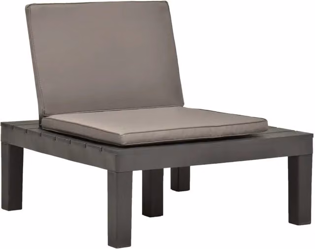 Sedie a Sdraio da Giardino e Cuscini 4 pz in Plastica Antracite 3054427