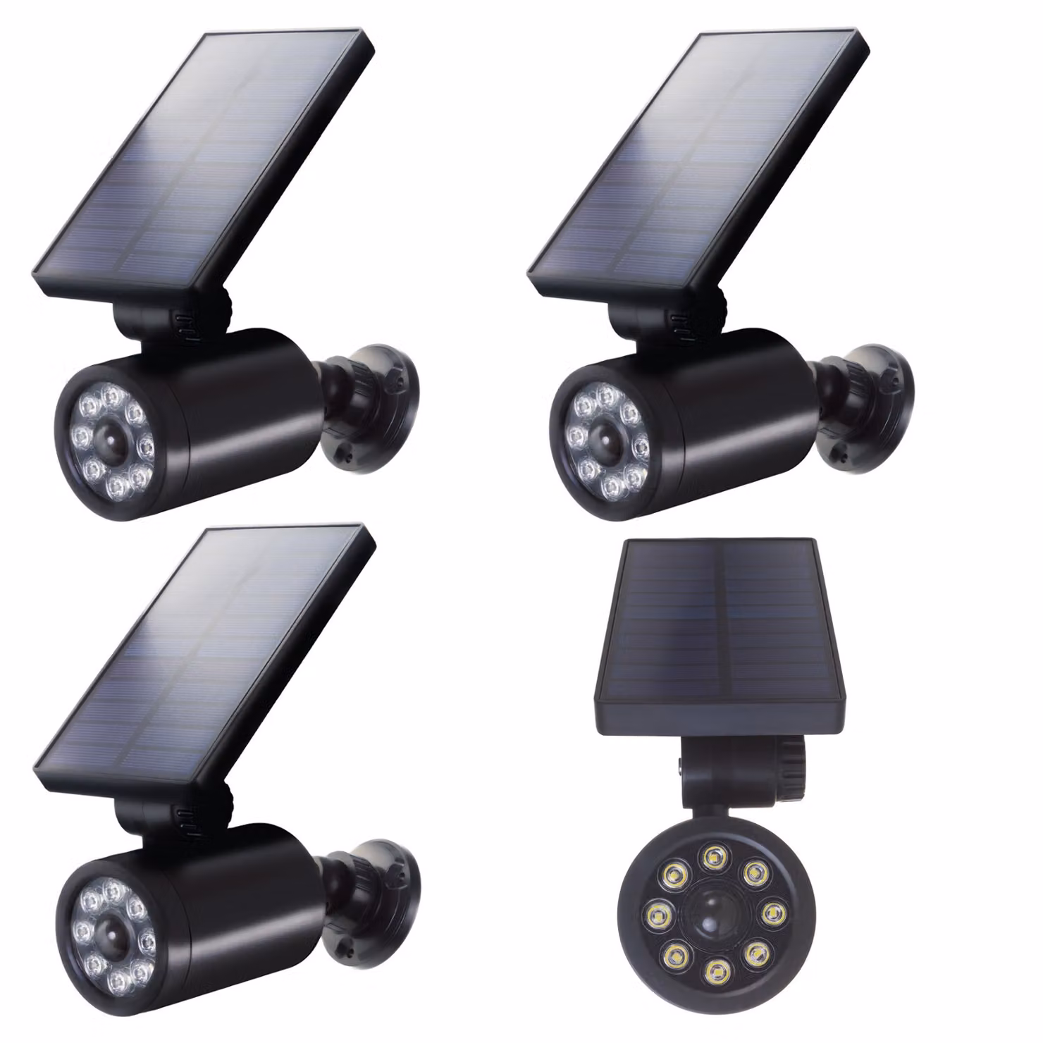 Telecamera solare fittizia, LED lampeggiante, rilevatore di movimento, illuminazione a LED, adesivo, SOL1801S, 4 pezzi
