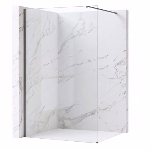 Rea - Parete Doccia Flexi, Titanium 70, Walk-In Senza Piatto Doccia, Vetro Di Sicurezza Temperato Trasparente 8mm, 120 X 70 X 195 cm