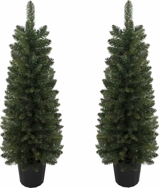 HOMCOM Set 2 alberi di Natale artificiali 120 cm con 170 punte e base a vaso, Verde   Aosom Italy
