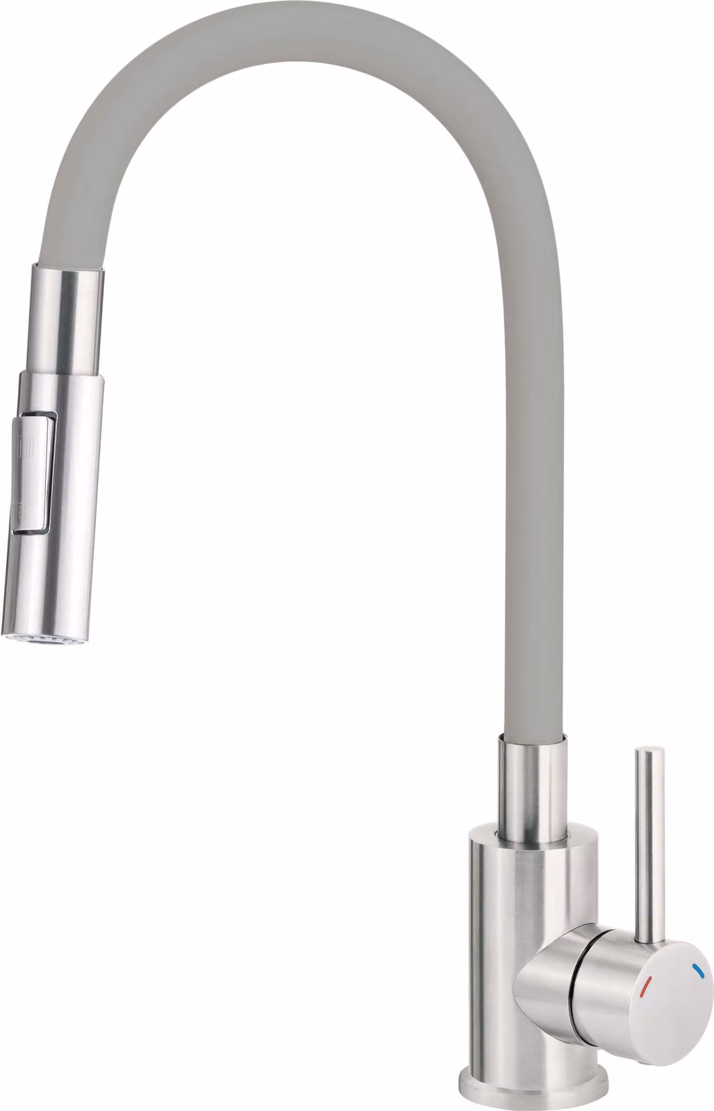 Kitchen faucet with bent spout - 2 types of spray