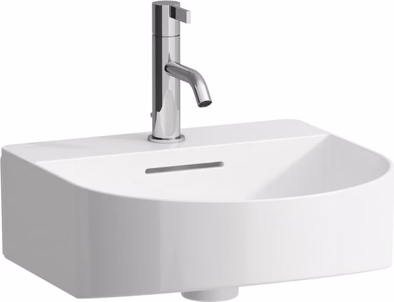 LAUFEN Sondeur mobile pour lavabo, 1 trou pour robinet, avec trop-plein, 410x420mm, avec couvercle de valve, blanc, H8153414001041, H8153414001041