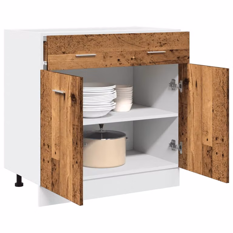 Cassettiera vidaXL Lyon in stile rustico, Legno Antico, L 80 cm x P 46 cm x H 81,5 cm