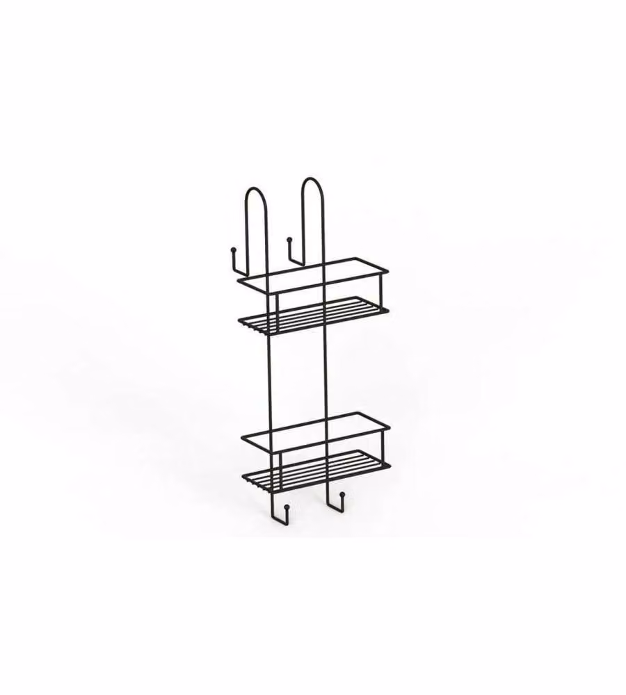 Contenitore da appendere Metaforn in metallo nero con ganci, L: 54,5 cm, P: 22 cm
