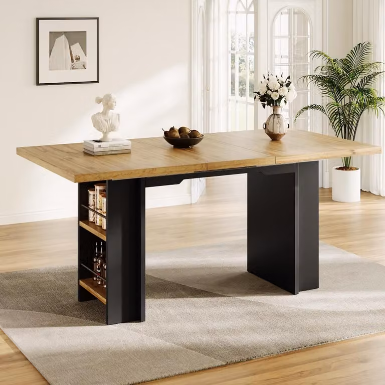 Tavolo da pranzo allungabile 120-160 cm - Allungabile telescopico - Realizzato in MDF - Design moderno - Arredamento per soggiorno