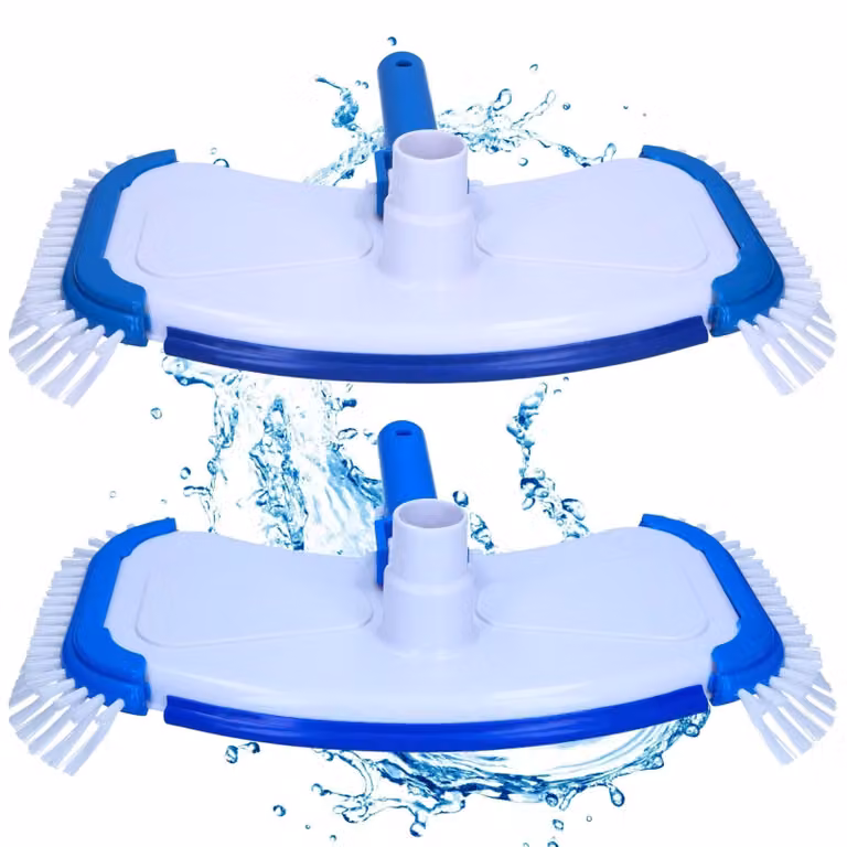Spazzola per piscina Pulitore per fondo - 32/38 mm - Set da 2 pezzi - Blu e bianco