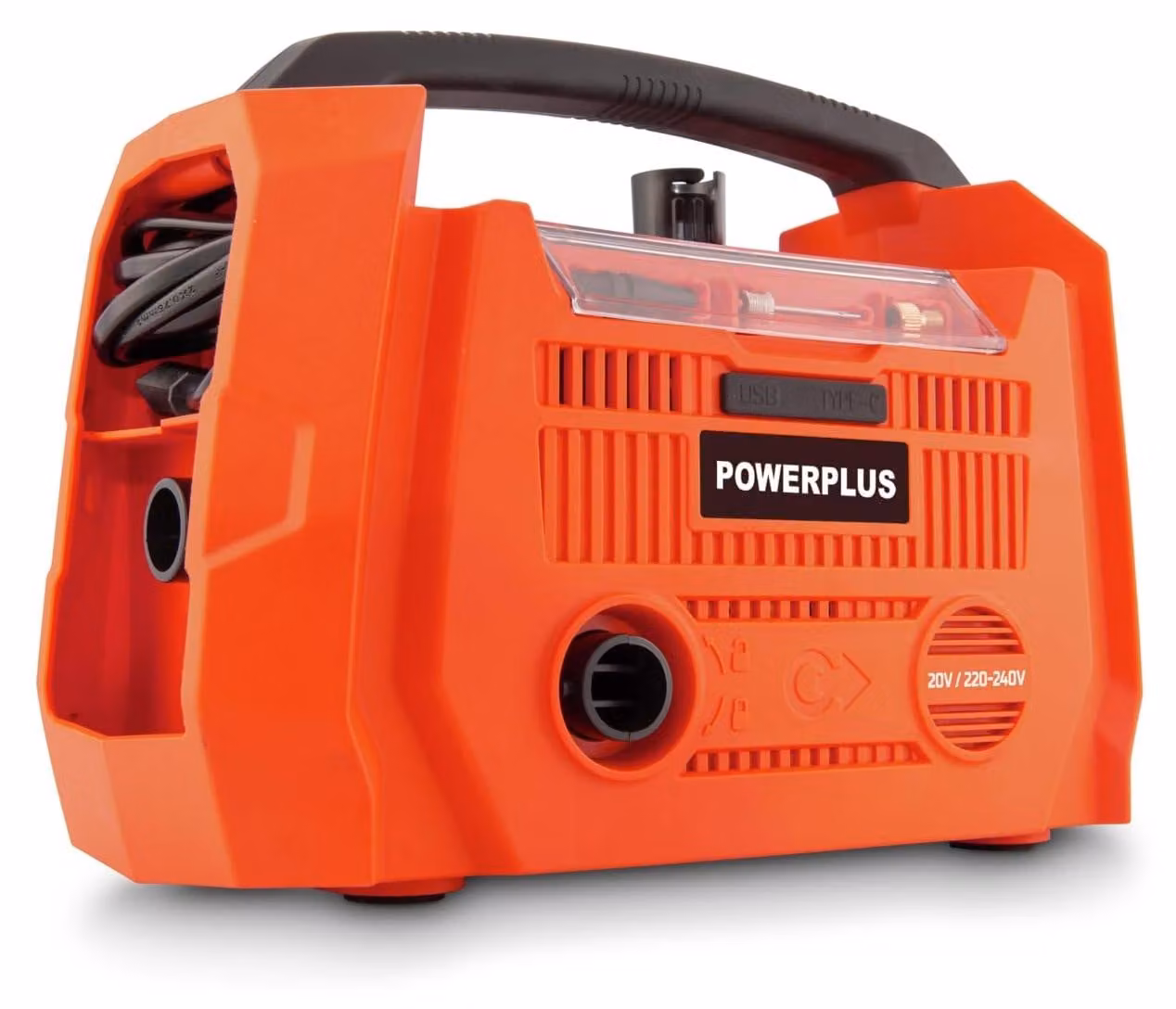 Compressore 20V + 220V, senza olio, con display LCD