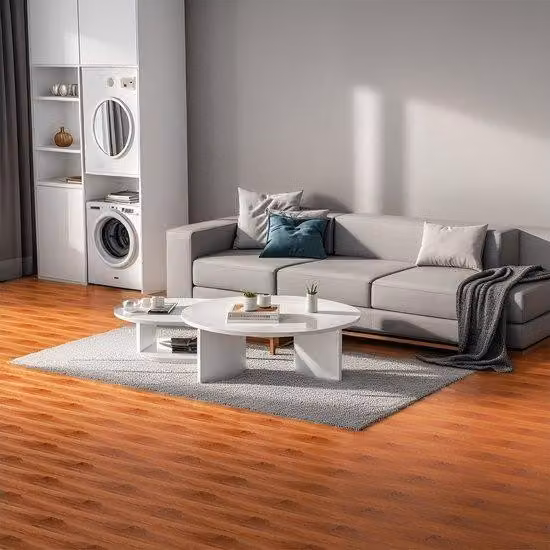 Set di laminato in PVC autoadesivo (42 pezzi, 6 m²), impermeabile e resistente agli strappi, per cucina, soggiorno e balcone, marrone caldo