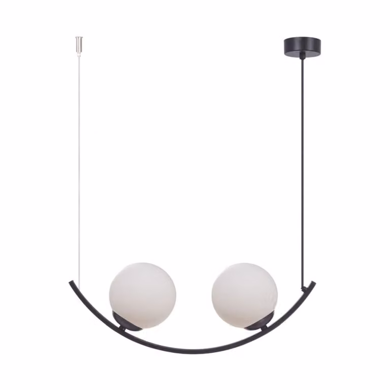Lampada a sospensione WAVE bianco e nero 2xE14x8W in metallo, dimensioni: 100x50x14 cm, IP20, Zuma Line