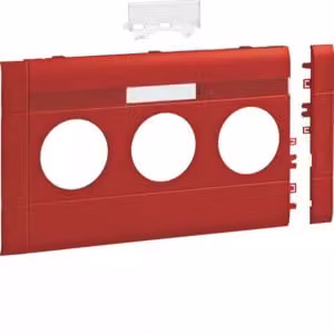 Mascherina per presa tripla, personalizzabile, collegabile in serie, alta frequenza, parte superiore 120 mm, rossa