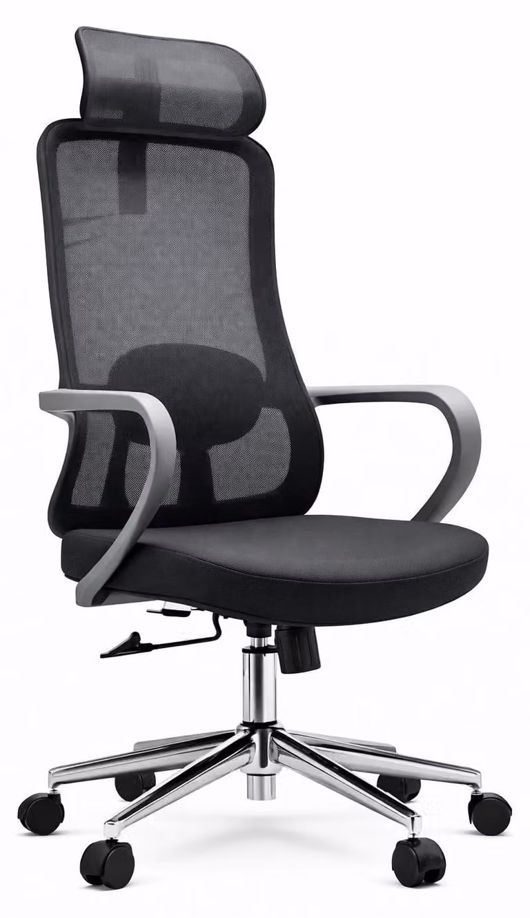 Sedia da ufficio ergonomica con schienale a rete e poggiatesta regolabile
