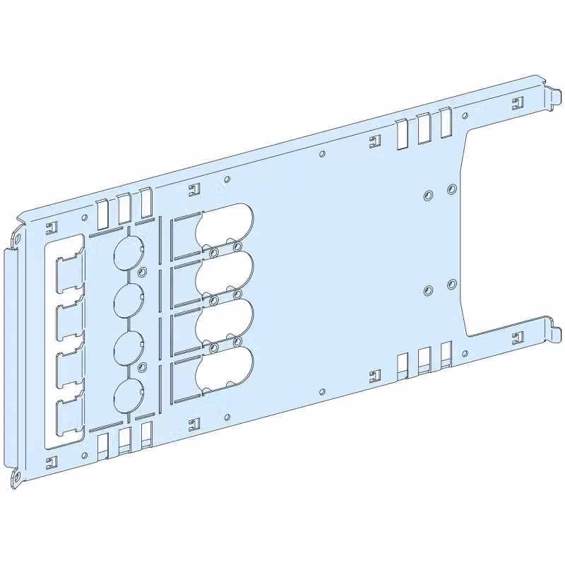 Schneider Electric PrismaSeT-P, piastra di montaggio, ComPacT NSX/NSX Vigi400-630 a 4 poli, connessione a innesto, orizzontale, larghezza = 650 mm, altezza = 5 moduli LVS03454