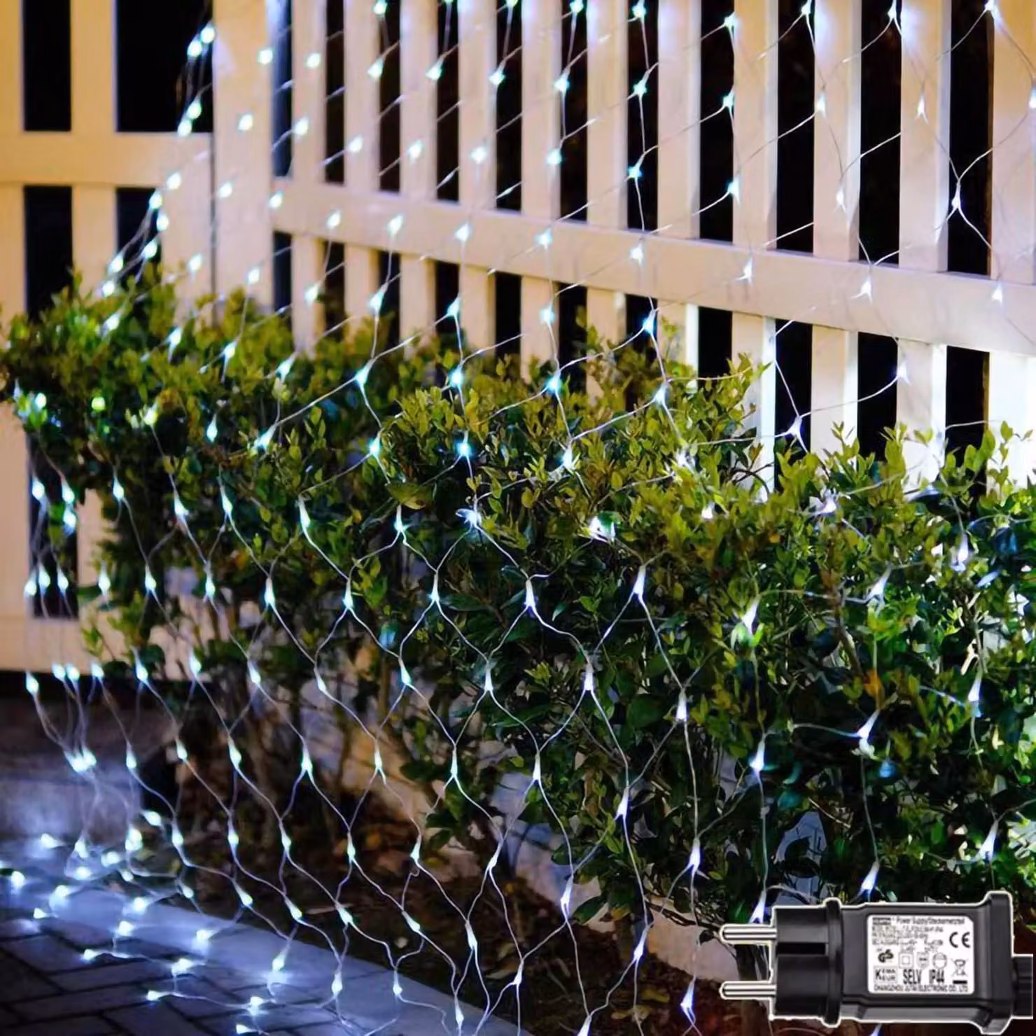 Tenda luminosa a LED, dimensioni 3x2 metri, 200 LED, luce bianca fredda, confezione da 2 pezzi