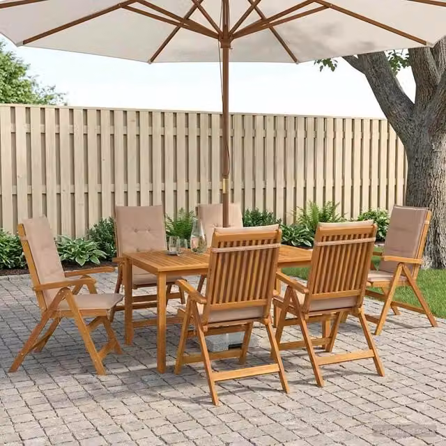 Set da pranzo da giardino 7 pezzi 6-Posti Naturale 3434622