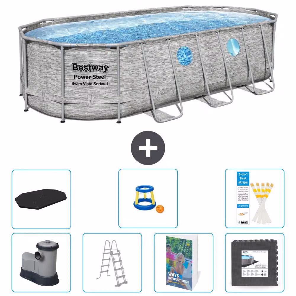 Bestway Power Steel, piscina ovale - 549x274x122 cm - composta da 6 parti, modello S525