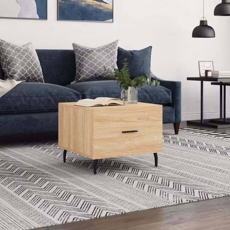 The Living Store tavolino in rovere Sonoma 50x50x40 cm materiale a base di legno